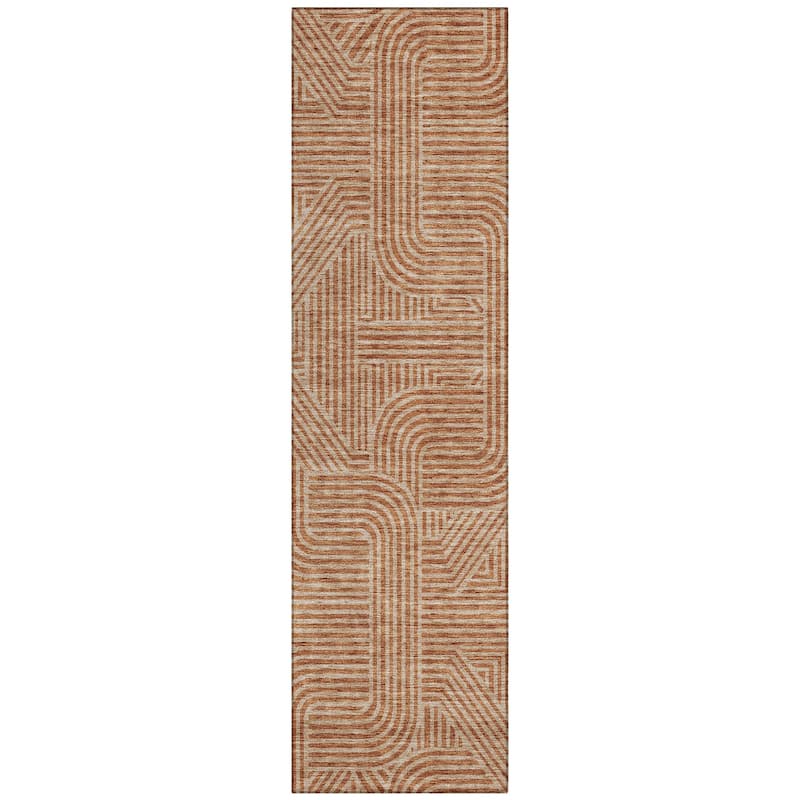 Machine Washable Indoor/ Outdoor Chantille Contemporary Geo Rug