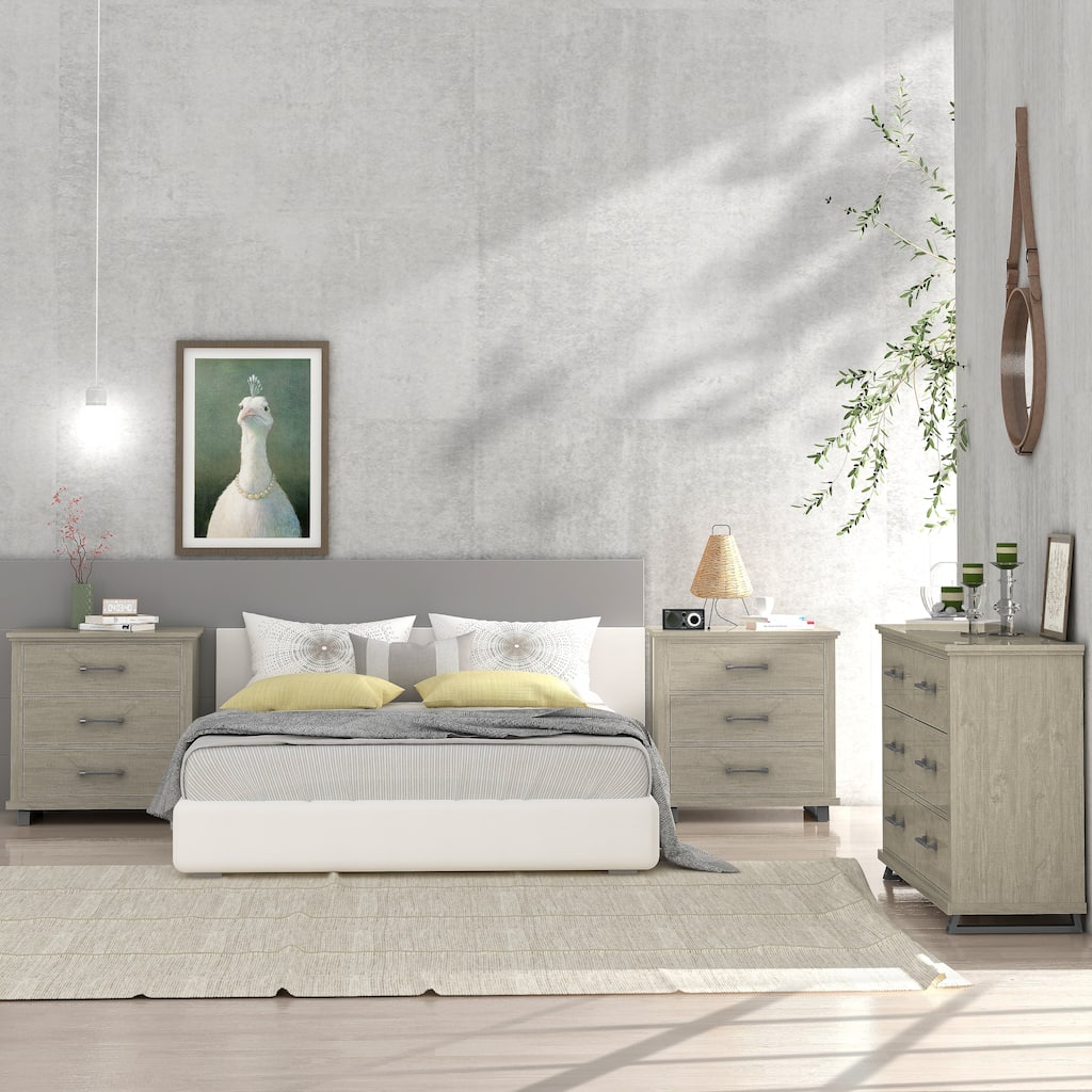 Farmhouse 3-Piece Bedroom Set - 2 Nightstand and 1 Dresser