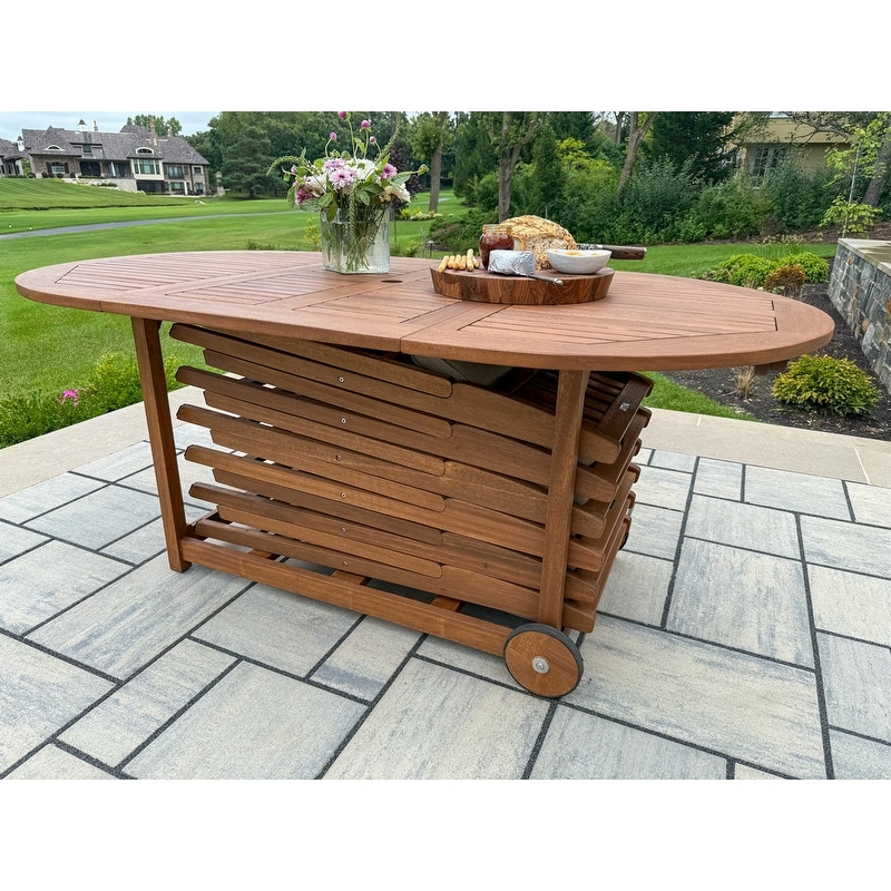 Eilaf 7pc Eucalyptus Fold and Store Dining Set - On Sale