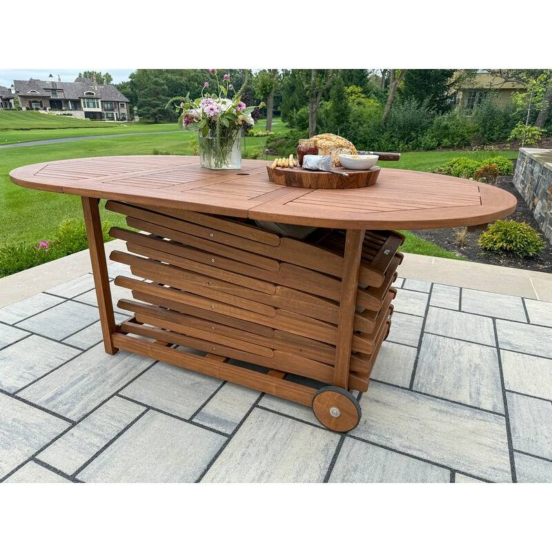 Eilaf 7pc Eucalyptus Fold and Store Dining Set