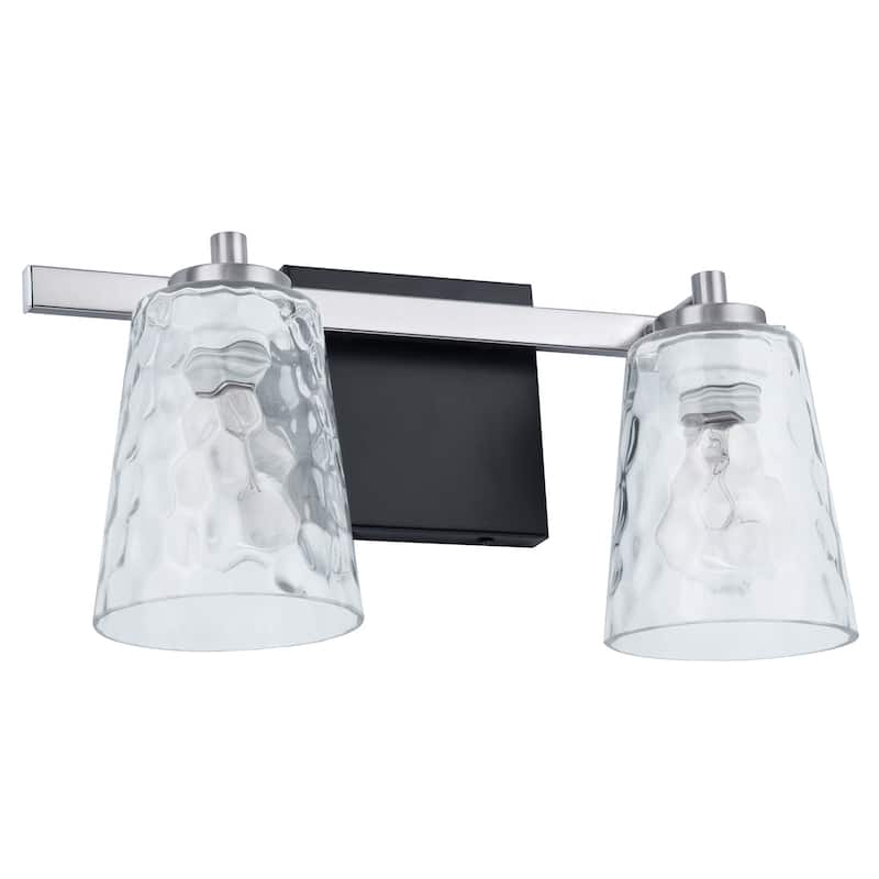 Modern Radiance 2-Light Nickel Vanity Light - 15"L x 5.9"W x 7.5"H