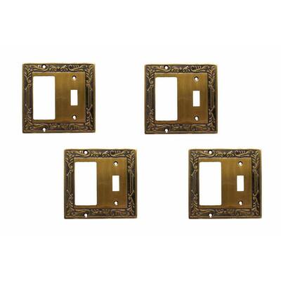 4 Victorian Switch Plate Toggle GFI Antique Solid Brass Renovators Supply