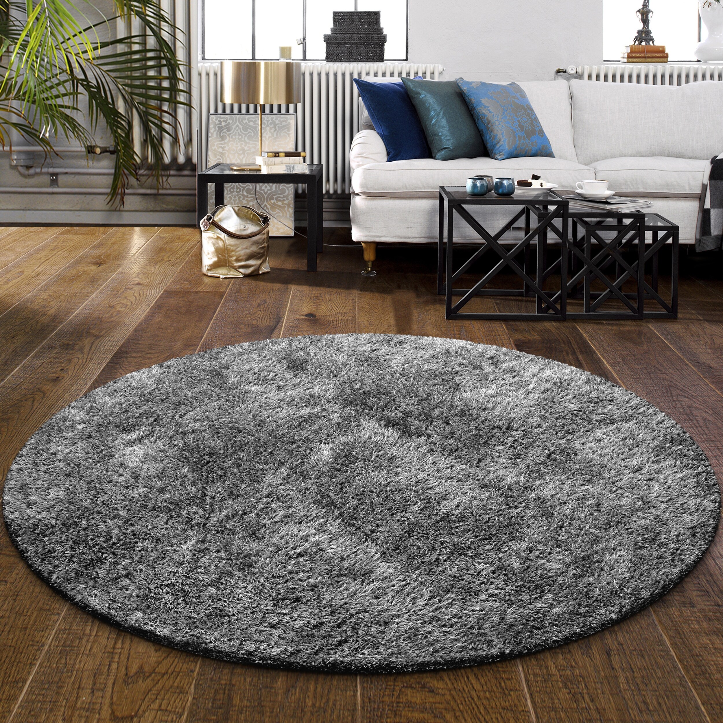 grey teddy rug