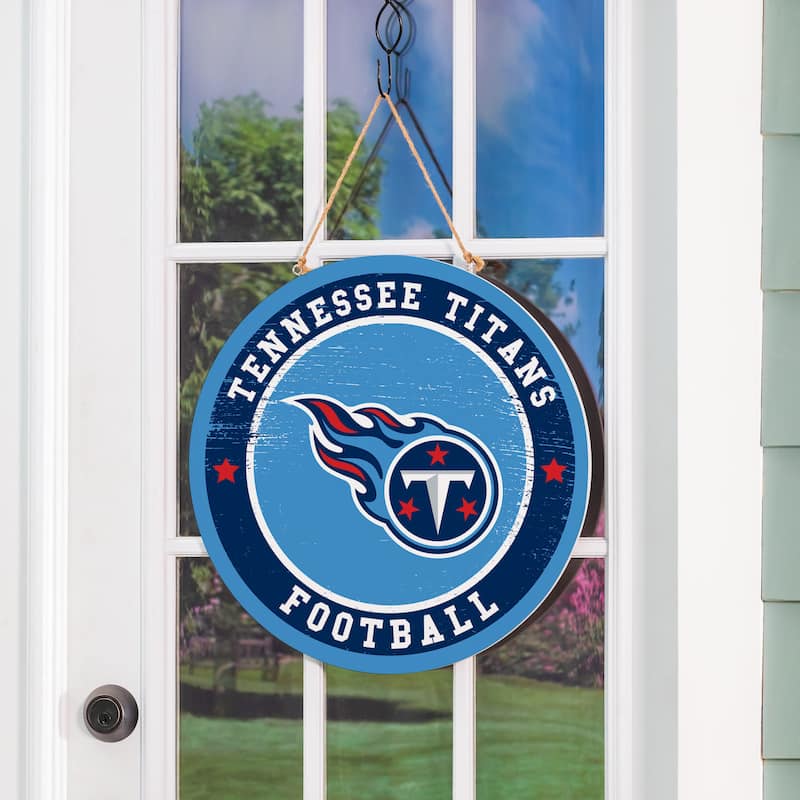 Tennessee Titans Wooden Door Decor Wall Sign - Multi-Color