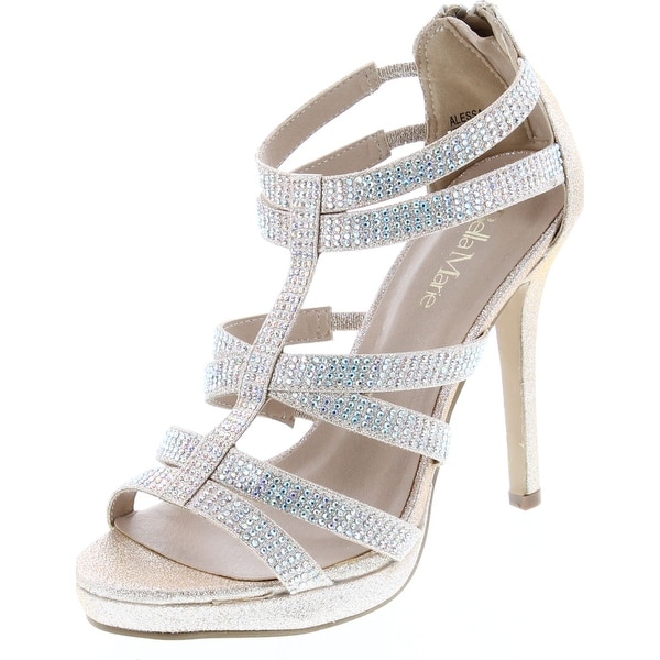champagne strappy heels