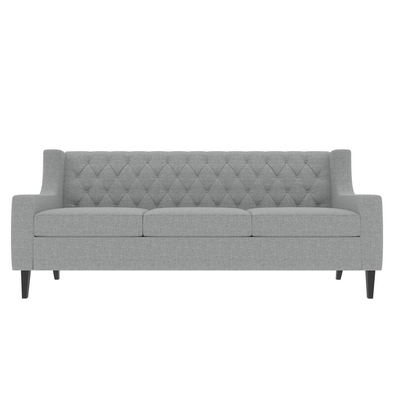 78.75" Mid-Century Modern Sofa with Comfy Cushions, Upholstered Couch for Living Room Button-Tufted Backrest Sofa with Wood Legs