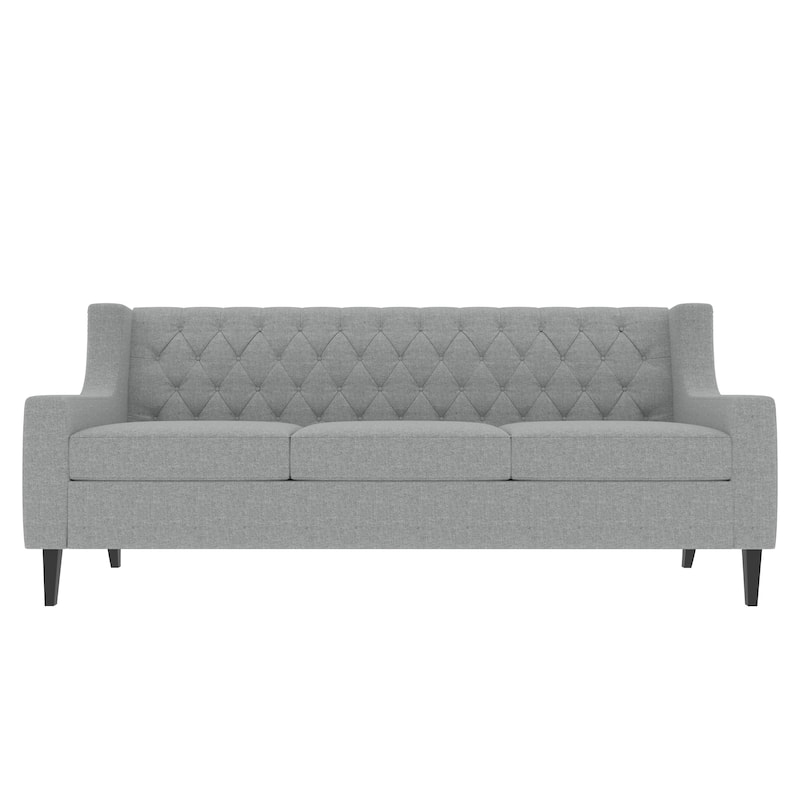 Naro Mid-Century Modern Fabric 3-Seater Sofa with Tufted Backrest by Christopher Knight Home