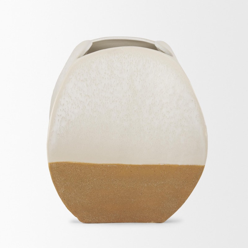 Vania Short Off White Texture Vase