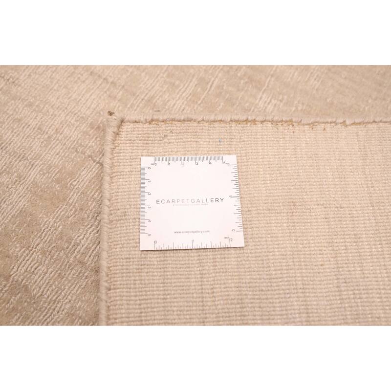 ECARPETGALLERY Hand Loomed Kashkuli Gabbeh Light Khaki Wool Rug - 7'11 x 11'4