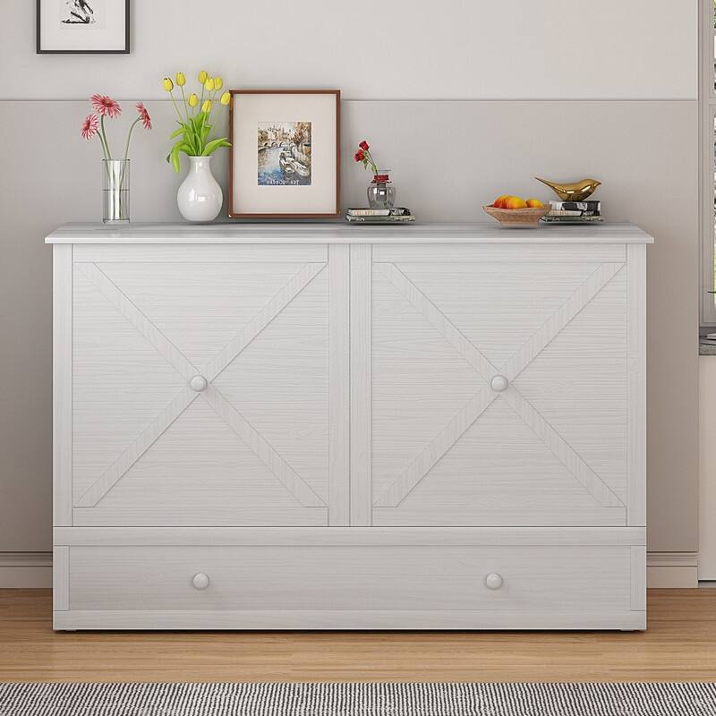 Mixoy Murphy Bed,Cube Cabinet Chest Bed with Charging Station