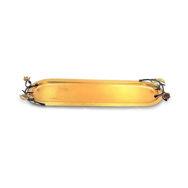 Jiallo Eleanor Oblong Tray - Satin Gold