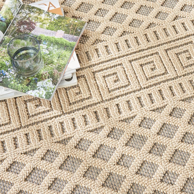 Nourison Elwood Contemporary Greek Key Lattice Geometric Area Rug