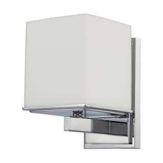 Bento Chrome with Satin White 1-light Vanity Fixture