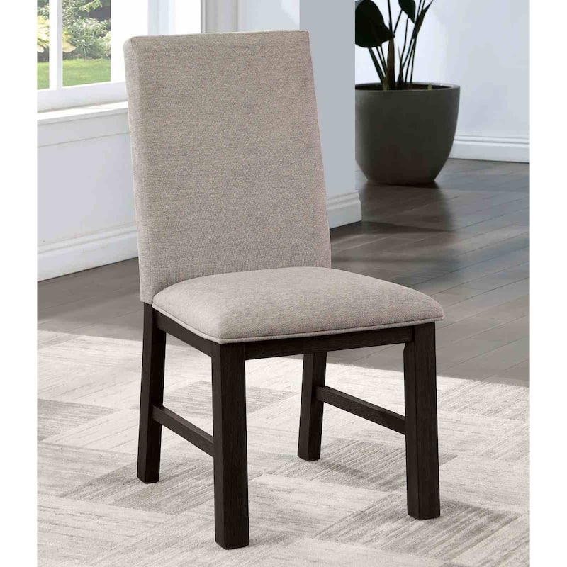 Side Chairs Set Antique Black Finish Transitional