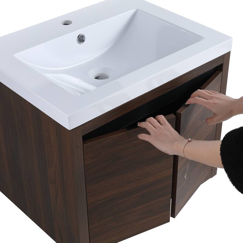 Beingnext 24"/30"/48" Bathroom Vanity with Sink, Floating Bathroom Vanity With Soft Close Door