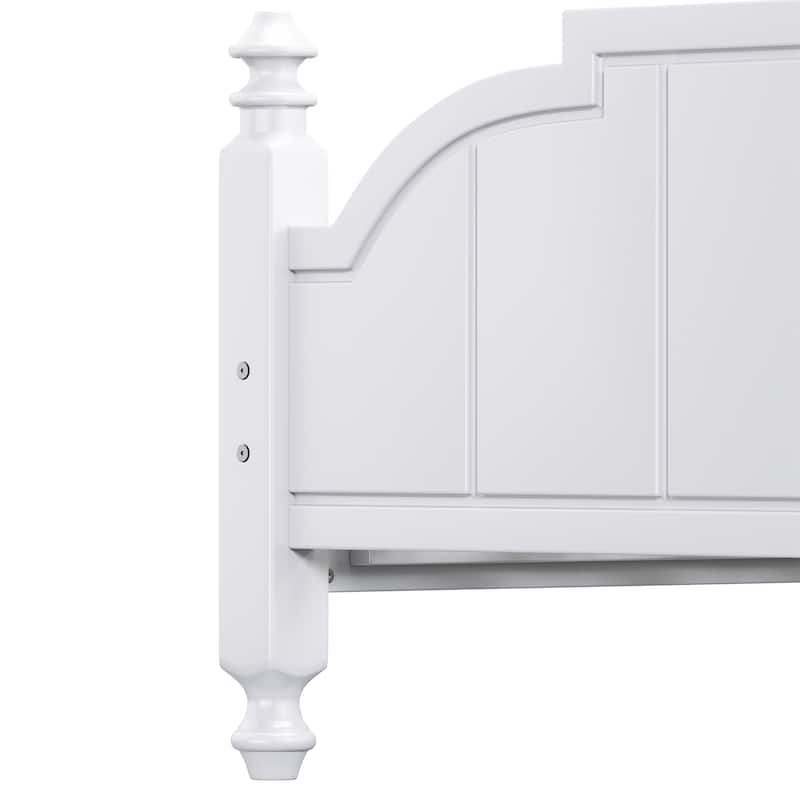 Queen Platform Bed Frame with Vintage Headboard