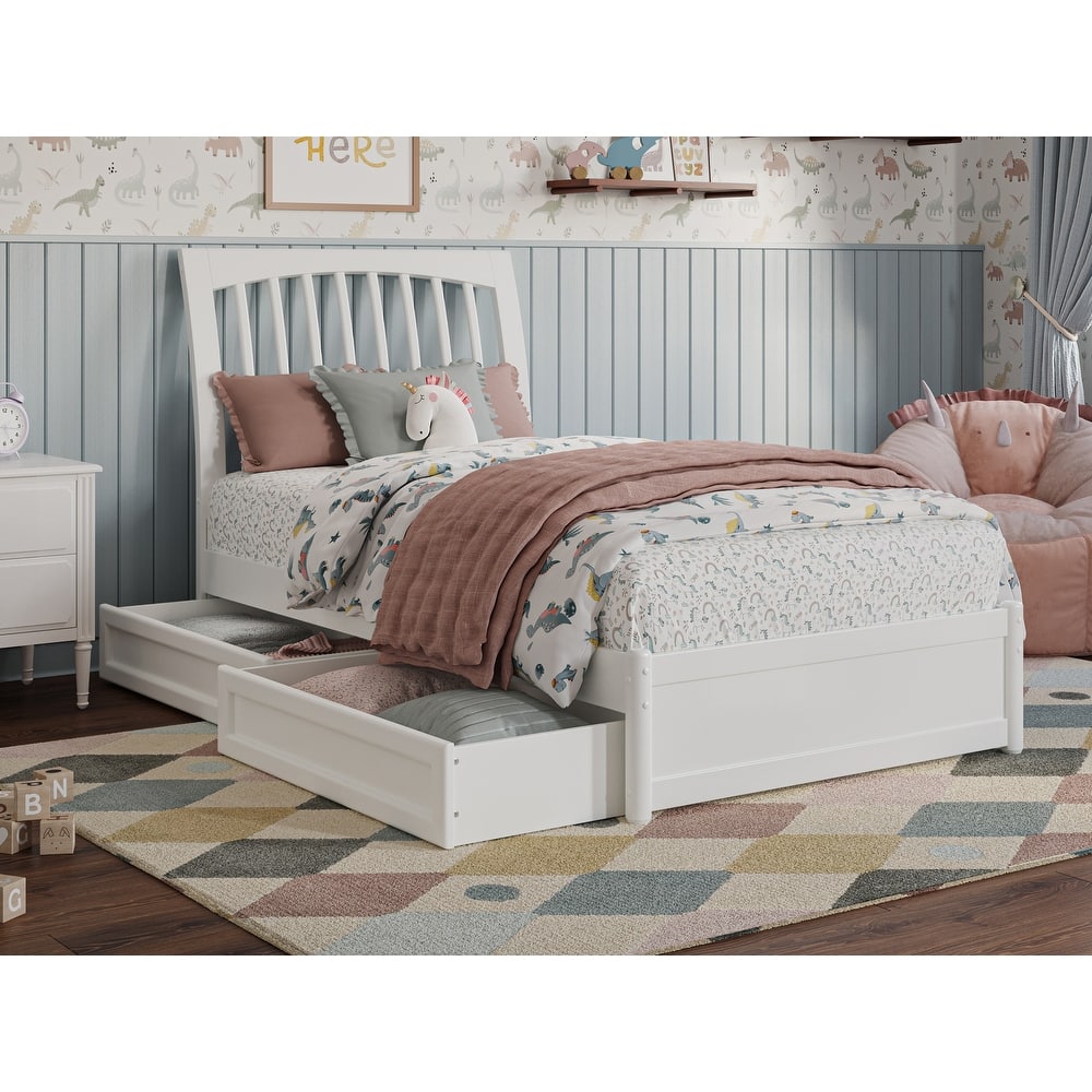 Roslyn Platform Bed with Panel Footboard and Storage Drawers