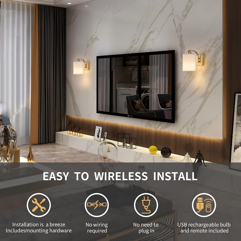 Led bedroom light gold wall light iron wireless light