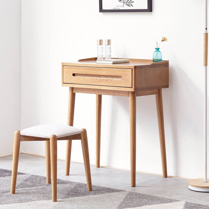24 inches Solid Wood Table Desk with Storage Drawer - Oak