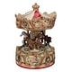 preview thumbnail 3 of 2, 6.5 Ivory Gold Animated Musical Clown Cupid Carousel Tabletop Decor