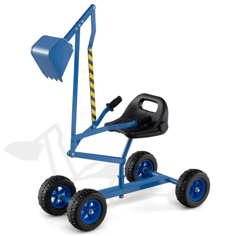 Kids Ride-On Sand Digger Toy with Rotating Seat and Bucket, Metal Frame Excavator for Ages 3+ - 48" x 16" x 26"
