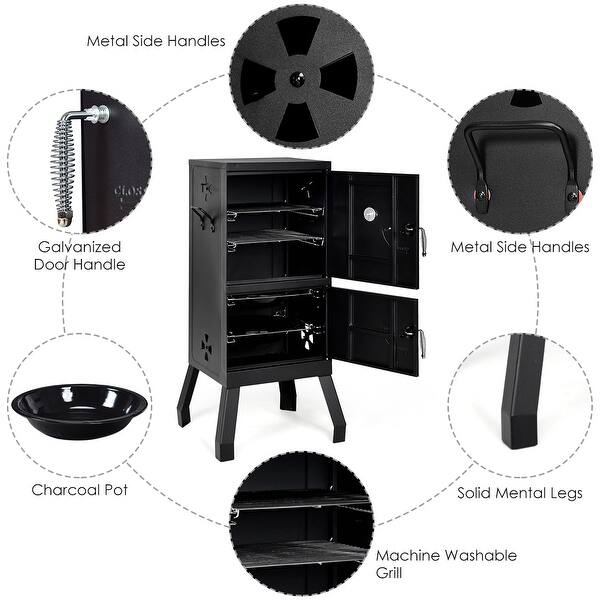 Vonhaus Portable Charcoal Bbq W Side TablesTemp Gauge | Robert Dyas