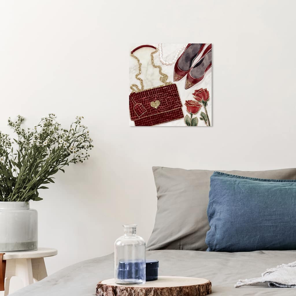 Wynwood Studio Canvas Fashion and Glam Cranberry Glam Red and Dark Red Glam Wall Art Canvas Print