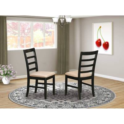 Kitchen Dining Chair - Saddle Brown Wood Seat - Comfortable Back Support