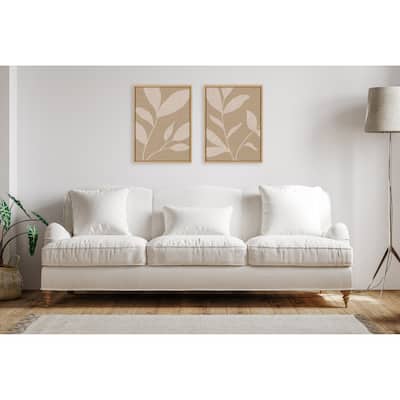 Kate and Laurel Sylvie Neutral Botanical Canvas Art Set by The Creative Bunch Studio