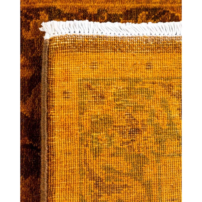 Overdyed, One-of-a-Kind Hand-Knotted Area Rug - Brown - 2' 7" x 15' 10"
