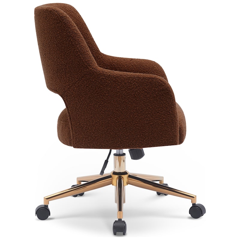 Boucle Upholstered Office/ Desk Chair - Swivel/ Adjustable Height (Set of 2)