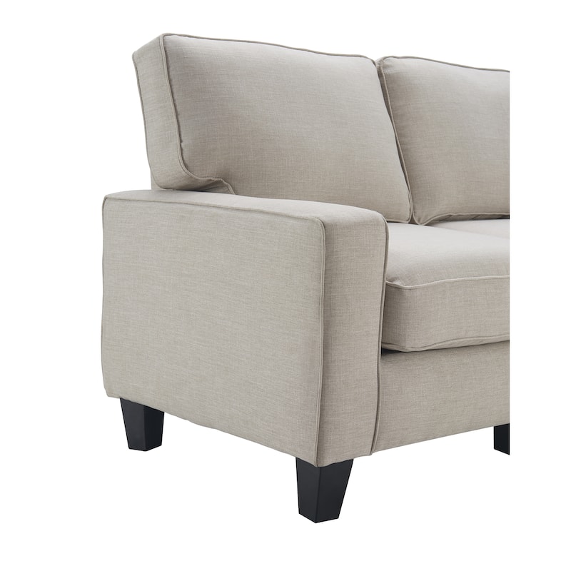 Serta Palisades Upholstered 61" Sofas for Living Room Modern Design Couch, Straight Arms, Tool-Free Assembly