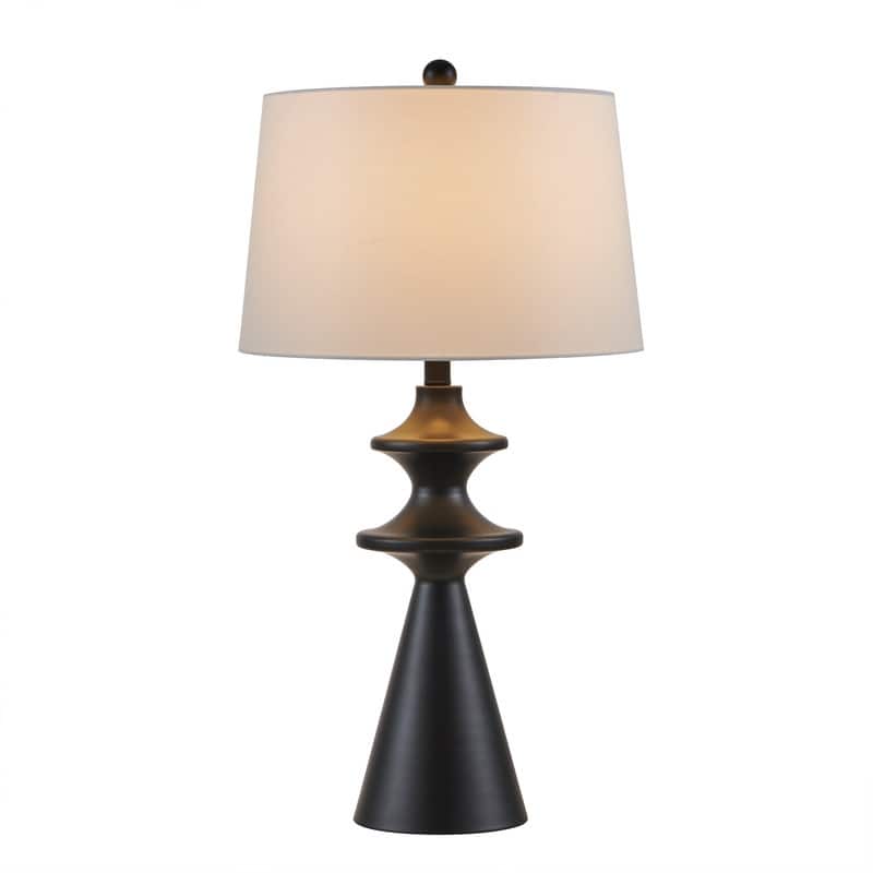 KAWOTI 28inch Modern Black Metal Table Lamp Set (Set of 2) - W15" * H 28"