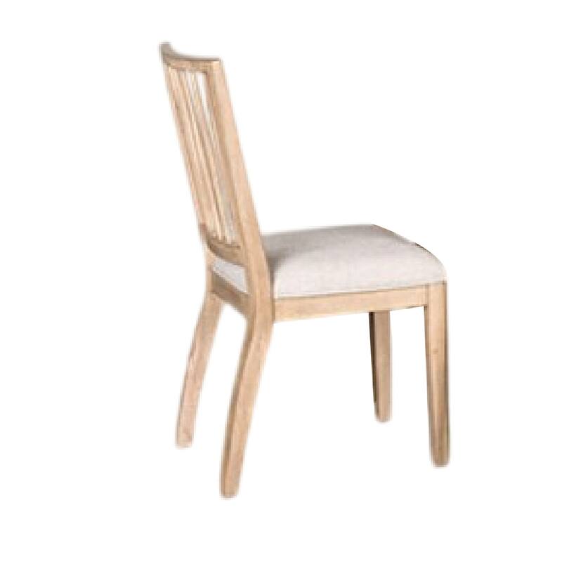 Lucas 7pc Dining Table Set, 6 Spindle Back Fabric Chair, Natural Brown