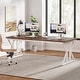 preview thumbnail 7 of 53, 70.8-Inch Executive Desk, Large Computer Office Desk Workstation 78.74” L x 27.56” W - Brown/White