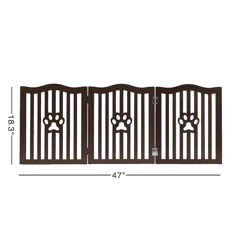 Trimate, Pet Gate, Wooden Free Standing Dog Gate for Small Dogs and Cats, Espresso