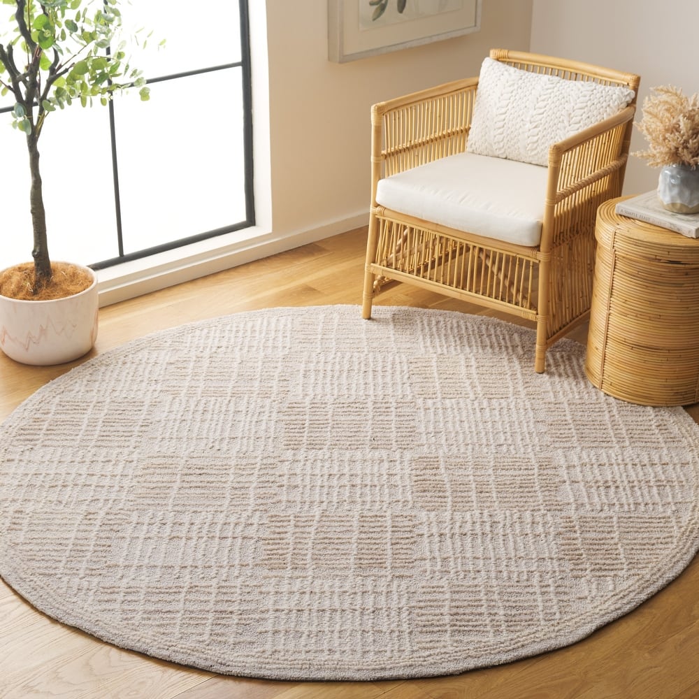 SAFAVIEH Handmade Abstract Anoek Checkered Wool Rug