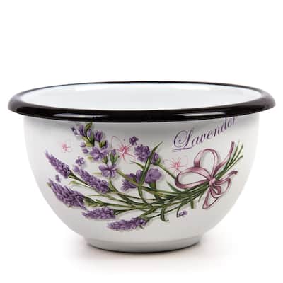 STP Goods 12-Oz Lavender Bouquet Enamel on Steel Bowl