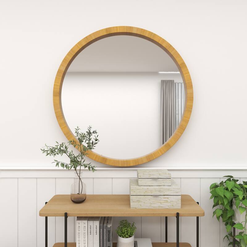 Brown Contemporary Wall Mirror