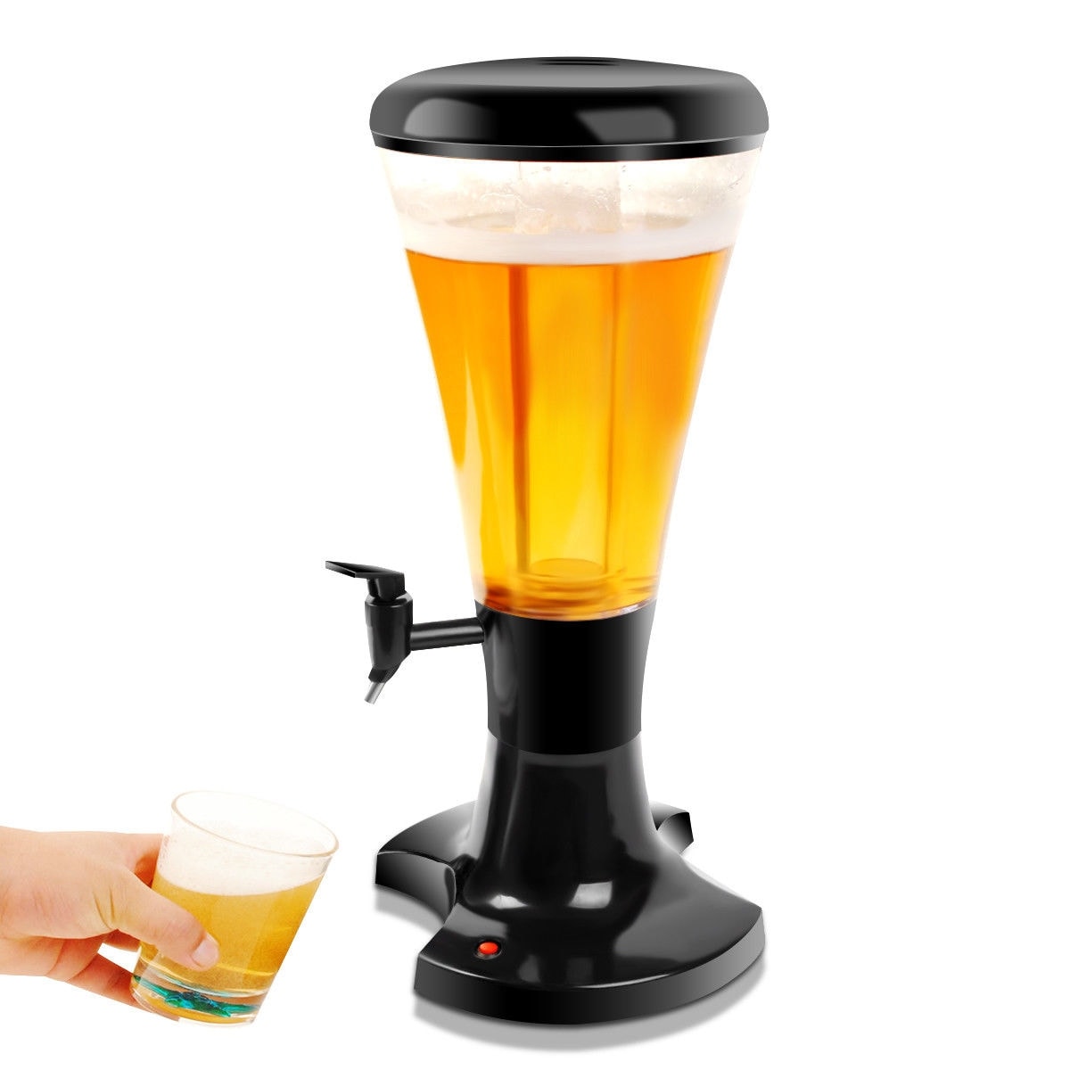 3L Beer Tower Dispenser LED Beverage Juice Drink Container Bar