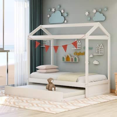 White House Bed with Trundle