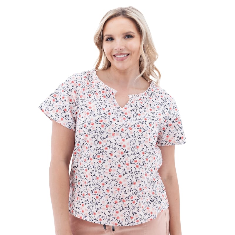 Aventura Women's Chryssie Floral Print Top - Pink - L