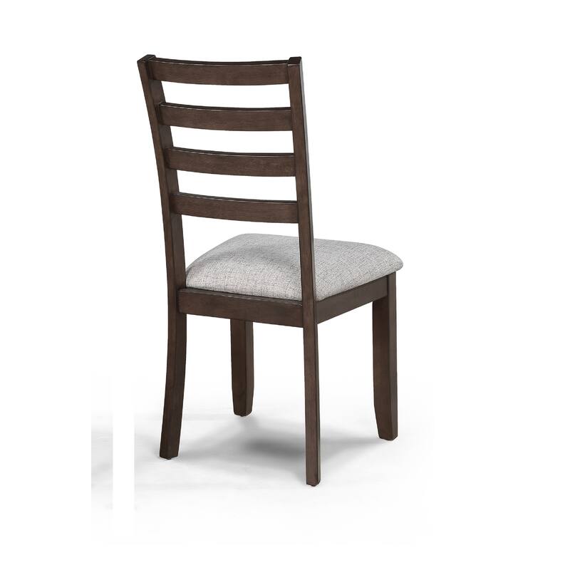 Contemporary Dining Chairs Set of 2 Light Gray Fabric Cushion Side Chairs Kitchen Dining Room Furniture Dark Finish