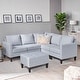 preview thumbnail 1 of 51, Zahra 6-piece Sofa Sectional with Ottoman by Christopher Knight Home Light Grey