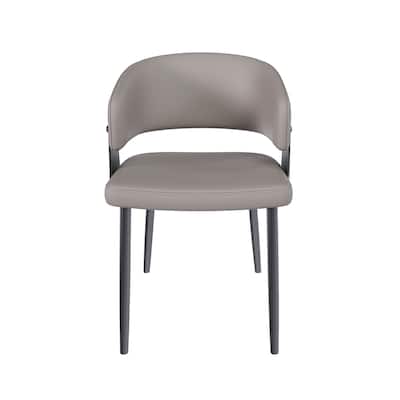 2 Piece Ergonomic PU Leather Kitchen Dining Chair with Cushion, Backrest, Armrests for Dining Room Kitchen Living Room Bedroom