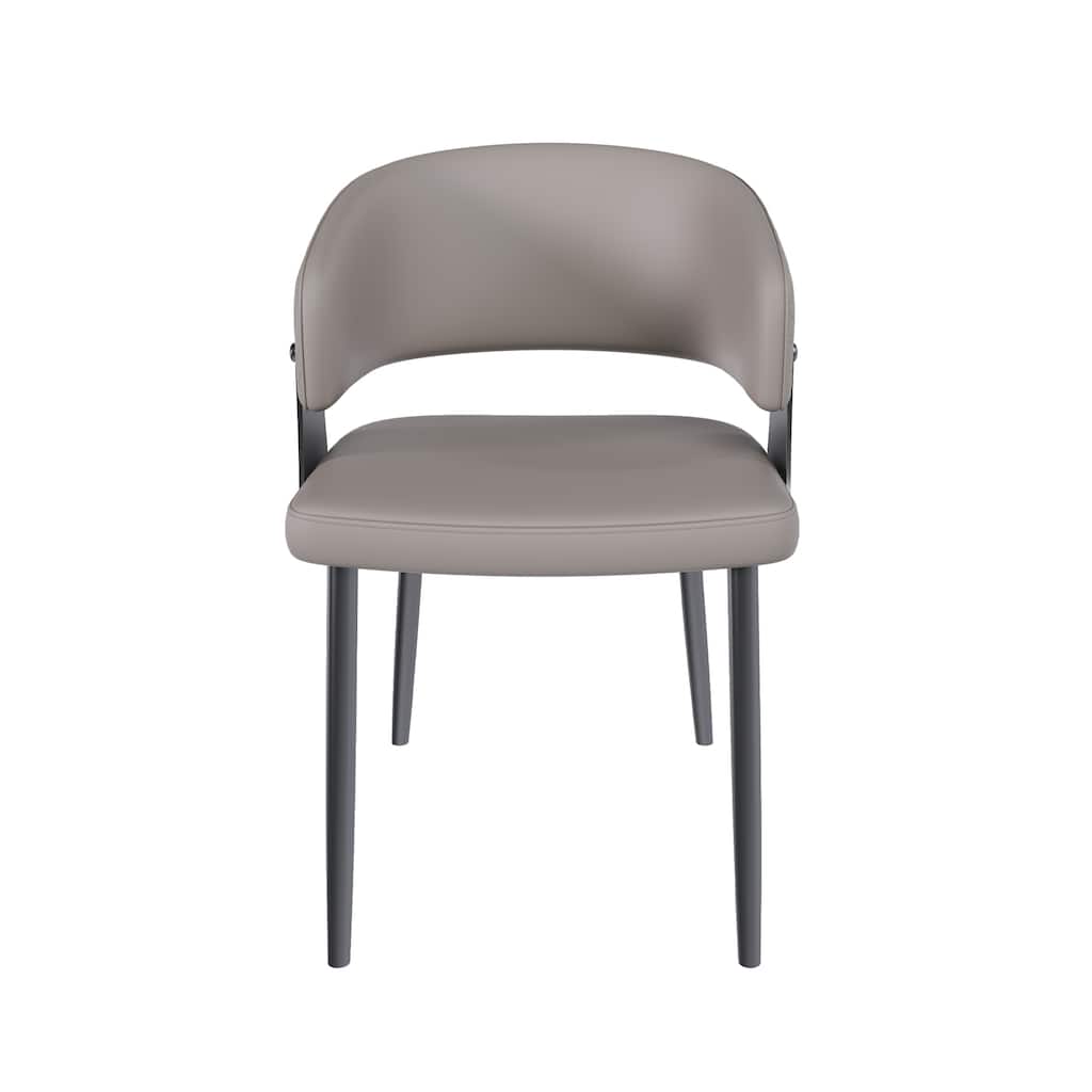 2 Piece Ergonomic PU Leather Kitchen Dining Chair with Cushion, Backrest, Armrests for Dining Room Kitchen Living Room Bedroom