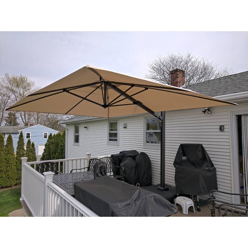 PURPLE LEAF Extra Large Premium Patio Cantilever Umbrella with 360-degree Rotation Big Size