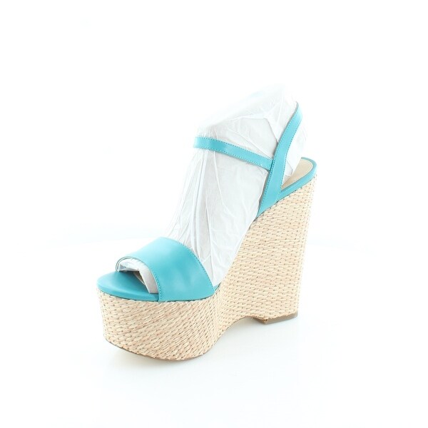 michael kors blue wedges