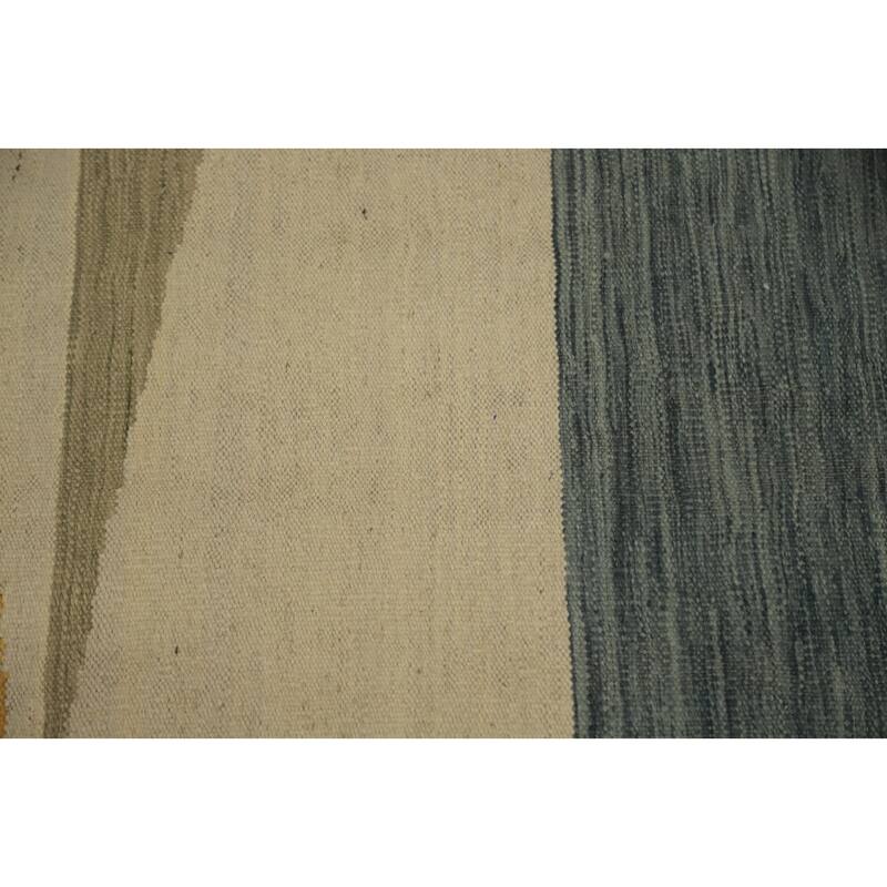 Hand Woven Oriental 100% Wool Carpet Southwestern Modern Oranges & Rust Kilim Area Rug - 12' 9'' X 9' 9''