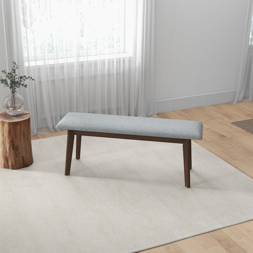 GDFStudio - Carlos Modern Fabric Upholstered Solid Wood Bench - 47.24"W